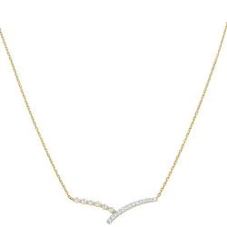 Collier or jaune et zirconiums