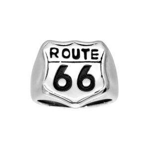 Bague acier "Route 66", taille 62