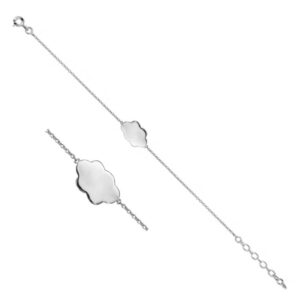 Bracelet gourmette argent"Nuage"bébé/junior 15 + 3 cm,