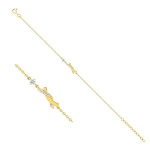 Bracelet plaqué or et zirconiums