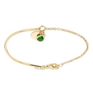 Bracelet Plaqué or et zirconiums verts, Anamila
