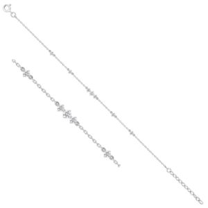 Bracelet argent et zirconiums 16 à 19 cm