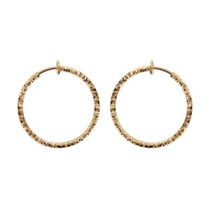 Créoles, oreilles non perçées, plaqué or