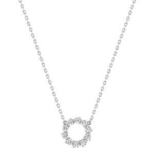 Collier argent, Cercle Ø 12 mm sertis de 12 zirconiums