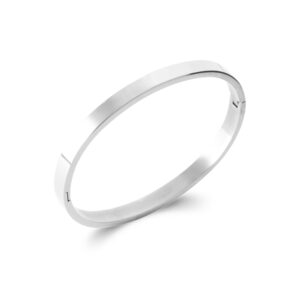 Bracelet jonc plat articulé 6 mm, 60 x 50 mm