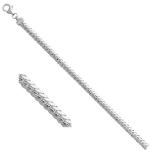 Bracelet argent, maille Anglaise 6 mm