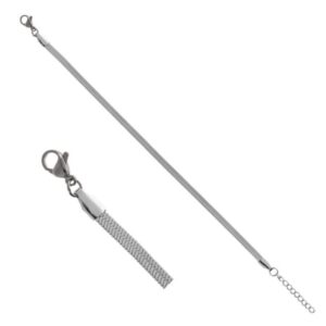 Bracelet acier, maille miroir 4 mm