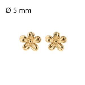 Boucles d'oreilles plaqué or, Fleurs Ø 5 mm, Anamila