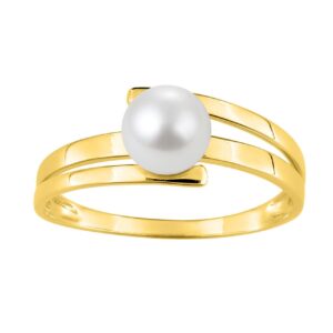 Bague or jaune, perle de culture d'eau douce