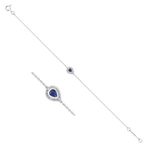 Bracelet or blanc 750/000, saphir et diamants