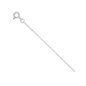 Chaine or blanc 750/000, maille forçat diamantée 1 mm, 45 cm