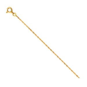Chaine or jaune, maille Singapour 1,3 mm, 40 cm