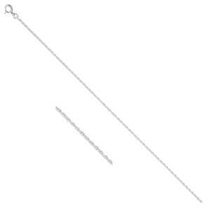 Chaine Argent, maille forçat 1.1 mm, 40 cm