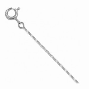 Chaine gourmette, Or blanc Ø 1,2 mm 45 cm