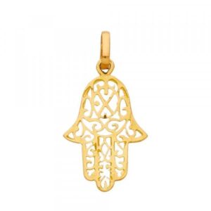 Pendentif Or jaune Main de Fatma, 24 x 13 mm