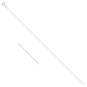 Chaine Or Blanc, maille forçat diamantée Ø 1,2 mm, 45 cm