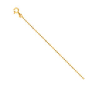 Chaine Or jaune, maille Singapour 1 mm, 40 cm