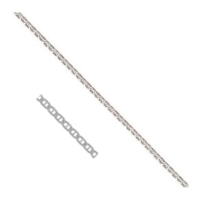Chaine argent, maille marine plate 2 mm, 50 cm
