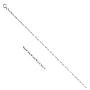 Chaine argent, maille forçat diamantée Ø 2 mm, 60 cm