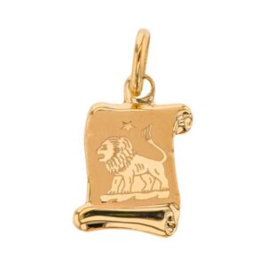 Pendentif Or jaune 12 x 12 mm, Zodiaque Lion