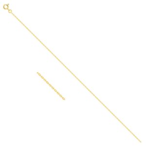 Chaine gourmette 1,2 mm, or jaune, 40 cm