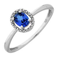 Bague Or Blanc 750/000 Saphir et diamants