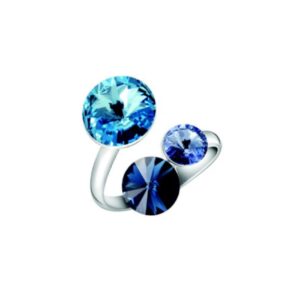 Bague argent et cristaux bleus, Cristal jewellery