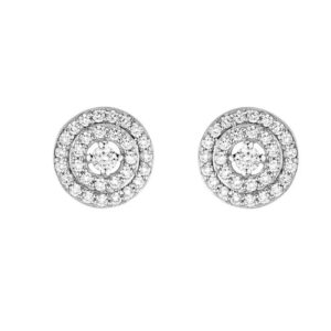 Boucles d'oreilles Or Blanc et Zirconiums