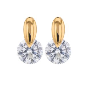 Boucles d'oreilles Or Jaune et zirconiums