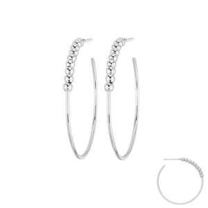 Créoles Argent Ø 35 mm avec boules 2 mm