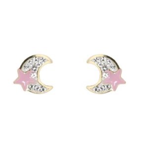 Boucles d'oreilles enfant Or jaune Lune