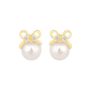Boucles d'oreilles enfant, Or jaune et perles de culture 4.5/5 mm