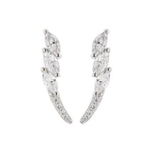 Boucles d'oreilles or blanc et zirconiums