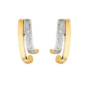 Demi créoles Or jaune et diamants