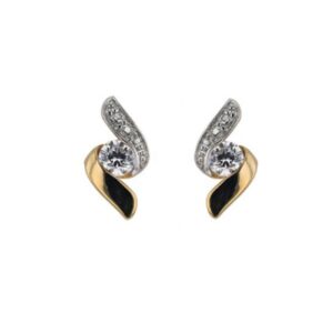 Boucles d'oreilles zig zag or et oxyde