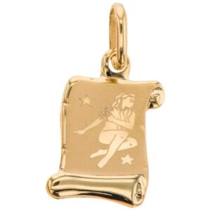 Pendentif Or jaune 12 x 12 mm, zodiaque Vierge