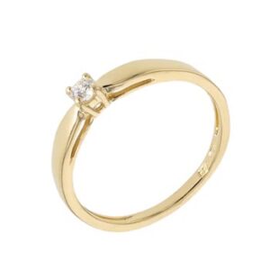 Bague Solitaire Or Jaune 750/000 et Diamant 0.09 ct