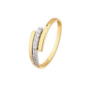 Bague 2 ors et zirconiums