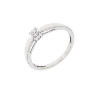 Bague Solitaire Or Blanc 750/000 et Diamant 0.16 ct