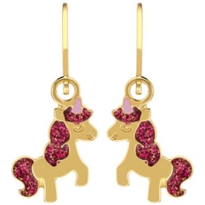 Boucles d'oreilles Enfant Or jaune Licornes
