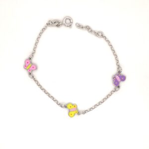 Bracelet enfant, Argent, papillons