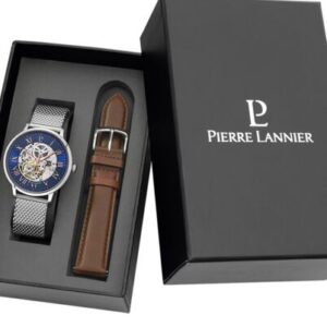 Coffret montre homme "Automatique" + 1 bracelet cuir, Pierre Lannier