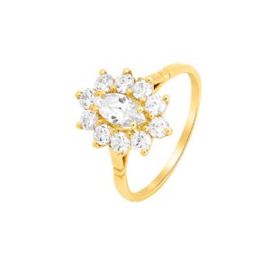 Bague Marguerite, Or jaune et Zirconiums