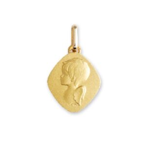 Pendentif Ange, plaque losange or jaune 750/000