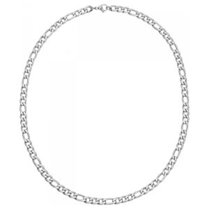 Collier homme acier, maille alternée 1/3, 55 cm