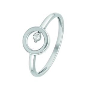 Bague Cercle, or blanc 750/000 et diamant, taille 54