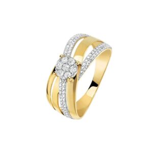 Bague Or jaune 750/000 et diamants