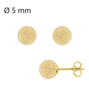 Boucles d'oreilles Or jaune boules laser 5 mm