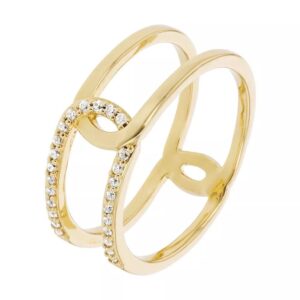 Bague Plaqué Or et Zirconiums, Sully