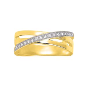 Bague or jaune 750/000 6.55 mm et diamants 0.07 ct